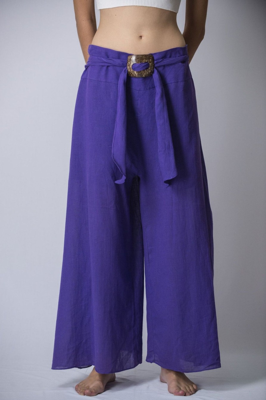 Women HaremPants | Women'S Thai Harem Palazzo Pants In Solid Violet