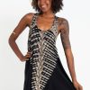 Women HaremPants | Tie Dye Cotton Tank Dress In 02 Black