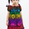 Kids HaremPants | Kids Rainbow Elephant Dress In Purple