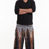 Plus Size HaremPants | Plus Size Peacock Feathers Men'S Harem Pants In Black