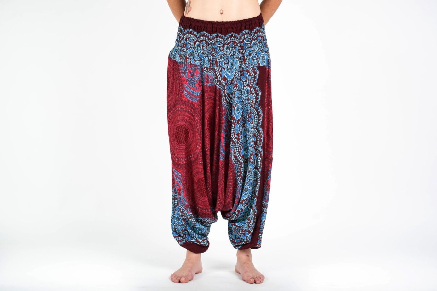 Women HaremPants | Geometric Mandalas 2-In-1 Jumpsuit Harem Pants In Red