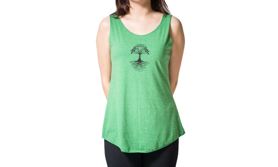 Women HaremPants | Loose Soft Vintage Style Women'S Tank Tops Tree Of Life Green