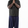 Men HaremPants | Plus Size Solid Color Drop Crotch Men'S Harem Pants In Blue