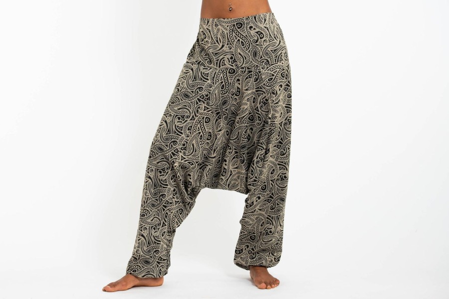 Women HaremPants | Hill Tribe Paisley Print Women'S Harem Pants In Black