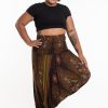 Plus Size HaremPants | Plus Size Peacock Eyes 2-In-1 Jumpsuit Harem Pants In Brown