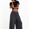 Women HaremPants | Wide Leg Palazzo Harem Pants Cotton Solid Gray