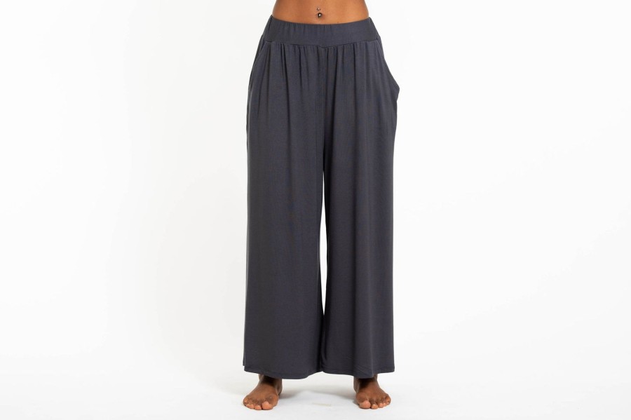 Women HaremPants | Wide Leg Palazzo Harem Pants Cotton Solid Gray