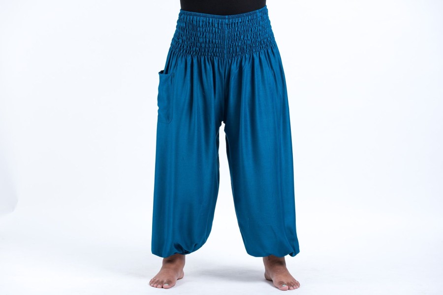 Women HaremPants | Plus Size Solid Color Women'S Harem Pants In Aqua Blue