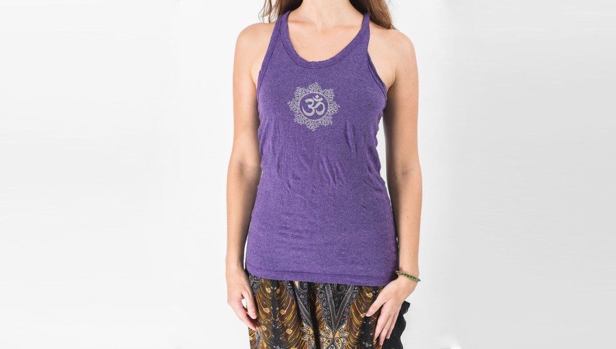 Women HaremPants | Super Soft Sure Design Women'S Tank Tops Om Mandala Grape