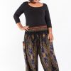 Plus Size HaremPants | Plus Size Peacock Eye Women'S Harem Pants In Black