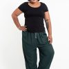 Plus Size HaremPants | Plus Size Solid Color Drawstring Women'S Yoga Massage Pants In Dark Teal