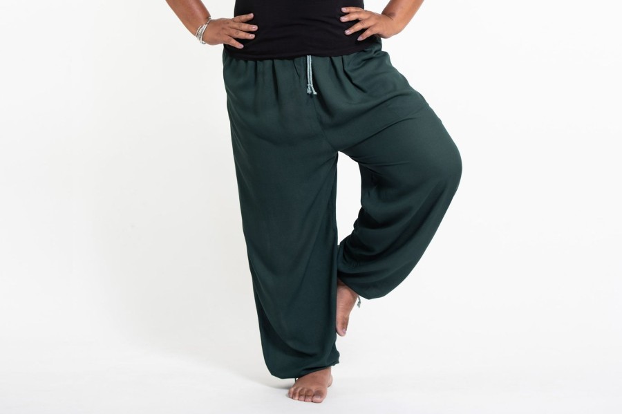 Plus Size HaremPants | Plus Size Solid Color Drawstring Women'S Yoga Massage Pants In Dark Teal