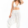 Women HaremPants | Crinkled Cotton Harem Pants In White