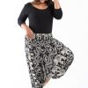 Plus Size HaremPants | Plus Size Imperial Elephant 2-In-1 Jumpsuit Elephant Pants In Black