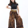 Women HaremPants | Peacock Eyes Palazzo Style Harem Pants In Brown Gold Brown/ Gold