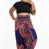 Women HaremPants | Plus Size Peony Mandalas 2-In-1 Jumpsuit Harem Pants In Indigo