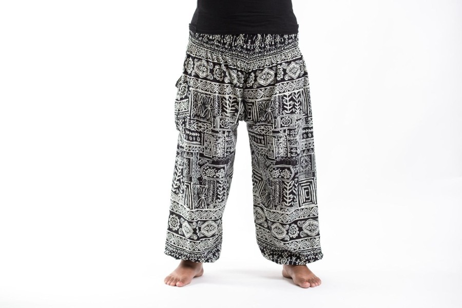 Plus Size HaremPants | Plus Size Tribal Prints Women'S Harem Pants In Black