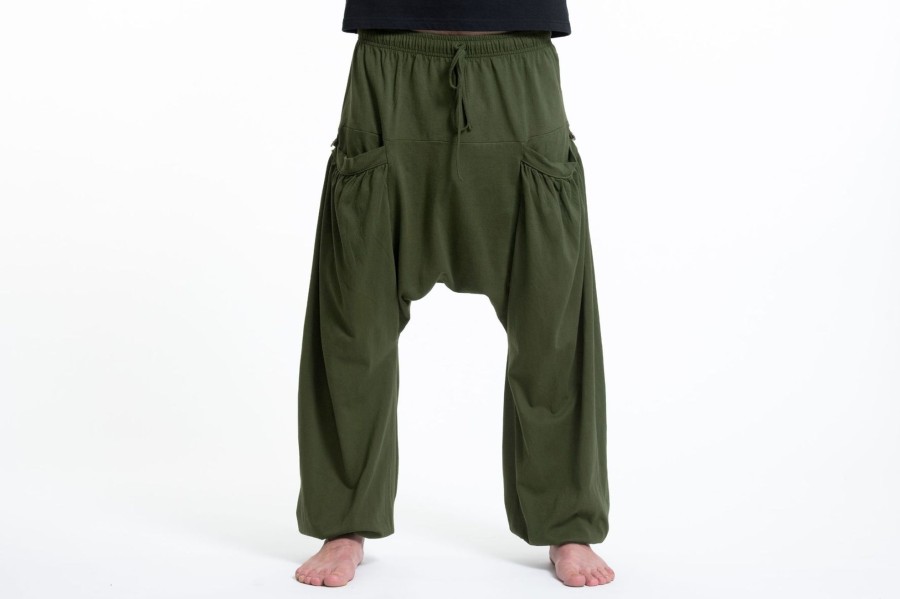 Men HaremPants | Cotton Men Harem Pants In Solid Green