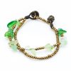 Accessories HaremPants | Brass Bead And Stone Double Strand Bracelets Green