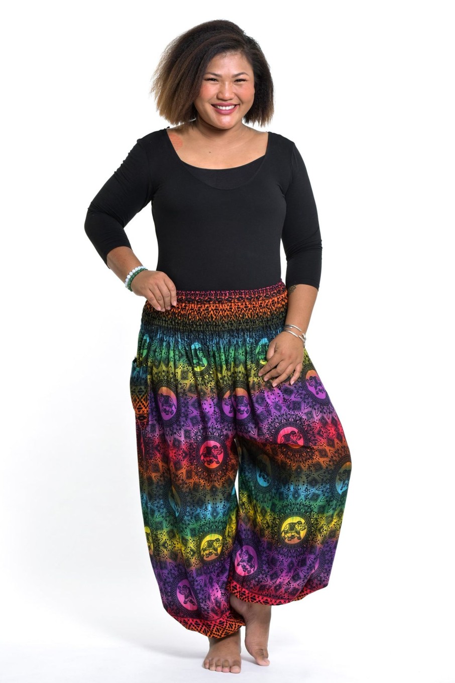 Plus Size HaremPants | Plus Size Rainbow Elephant Women'S Elephant Pants In Purple