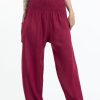 Plus Size HaremPants | Solid Color Women'S Tall Harem Pants In Red