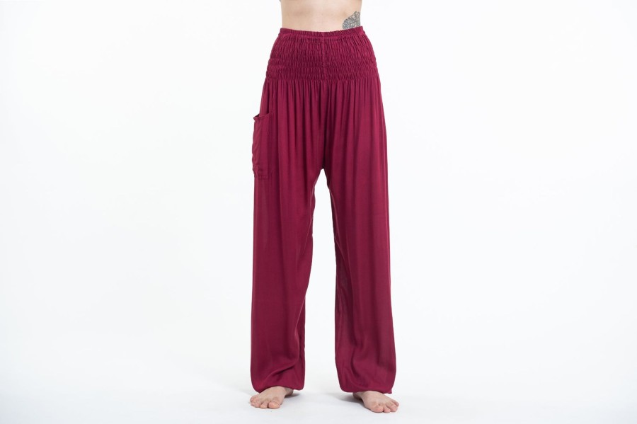 Plus Size HaremPants | Solid Color Women'S Tall Harem Pants In Red