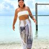 Plus Size HaremPants | Plus Size Peacock Feathers 2-In-1 Jumpsuit Harem Pants In White