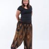 Plus Size HaremPants | Plus Size Peacock Eye Women'S Harem Pants In Brown