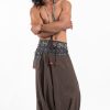 Men HaremPants | Pinstripe Cotton Low Cut Men'S Harem Pants With Elephant Trim In Brown