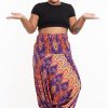 Plus Size HaremPants | Plus Size Peacock Paisley 2-In-1 Jumpsuit Harem Pants In Purple