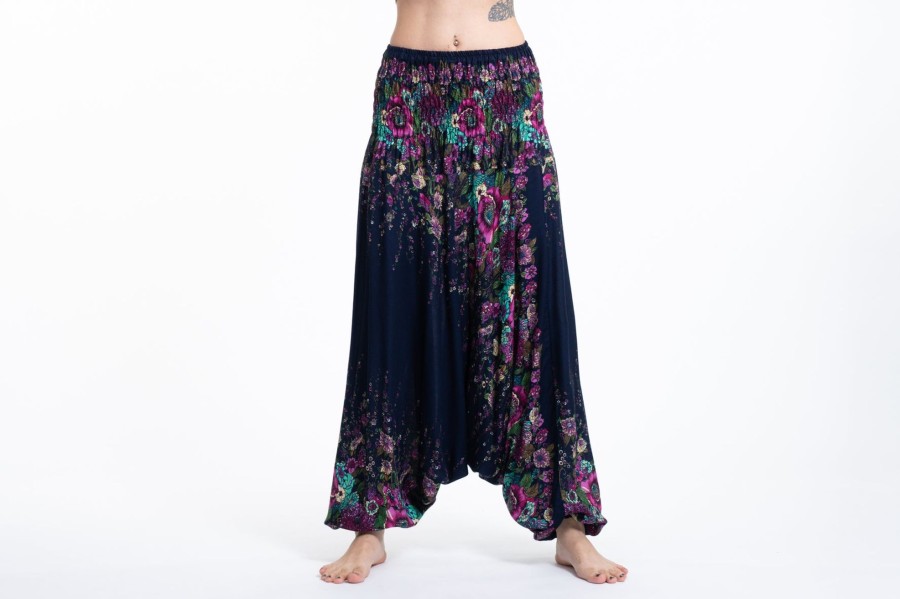 Women HaremPants | Floral 2-In-1 Jumpsuit Harem Pants In Blue