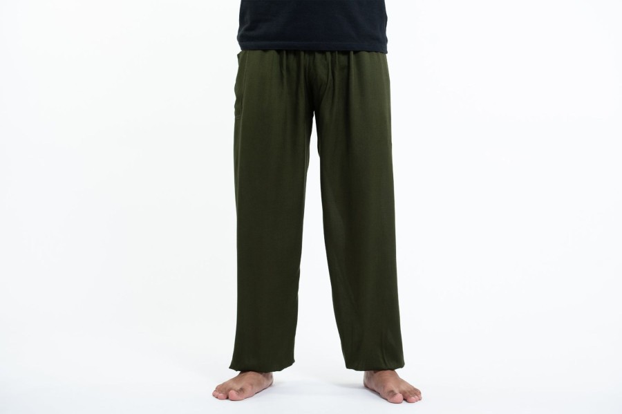 Plus Size HaremPants | Solid Color Men'S Tall Harem Pants In Dark Green