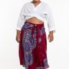 Plus Size HaremPants | Plus Size Mandalas Handkerchief Midi Skirt In Red