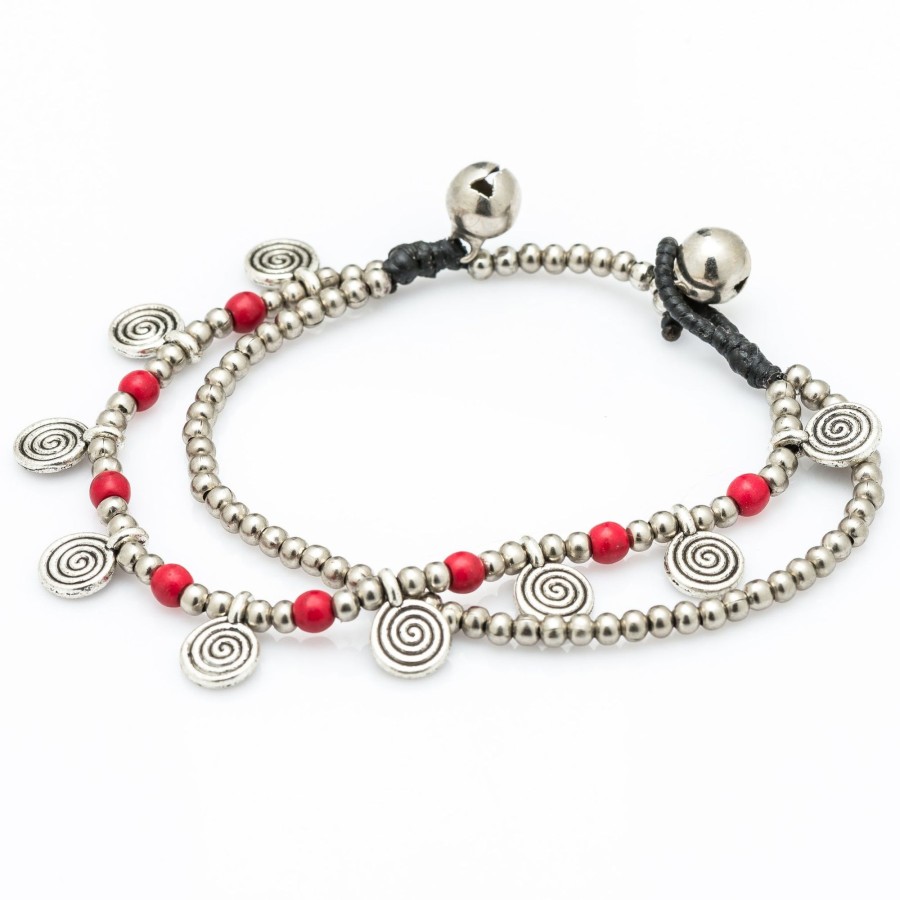 Accessories HaremPants | Bead And Charm Double Strand Bracelets Red