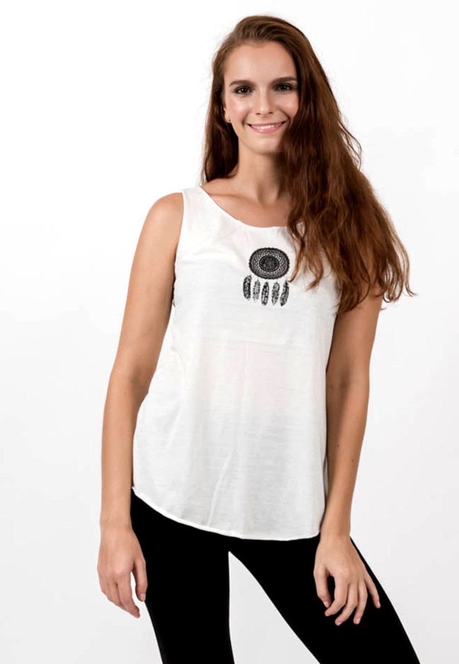 Women HaremPants | Loose Soft Vintage Style Women'S Tank Tops Dream Catcher White