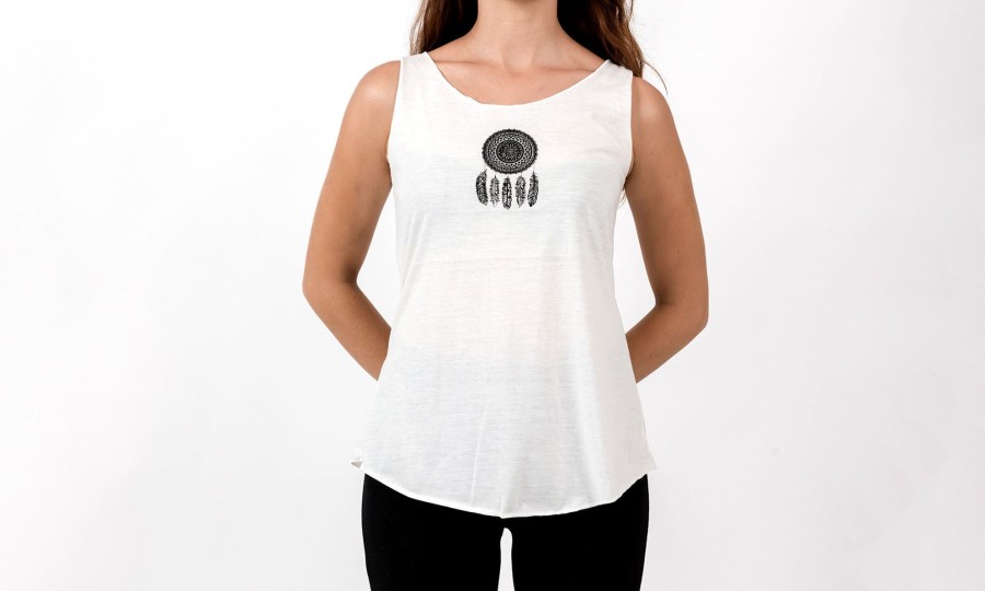 Women HaremPants | Loose Soft Vintage Style Women'S Tank Tops Dream Catcher White