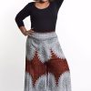 Women HaremPants | Plus Size Marble Mandalas Palazzo Style Harem Pants In Brown