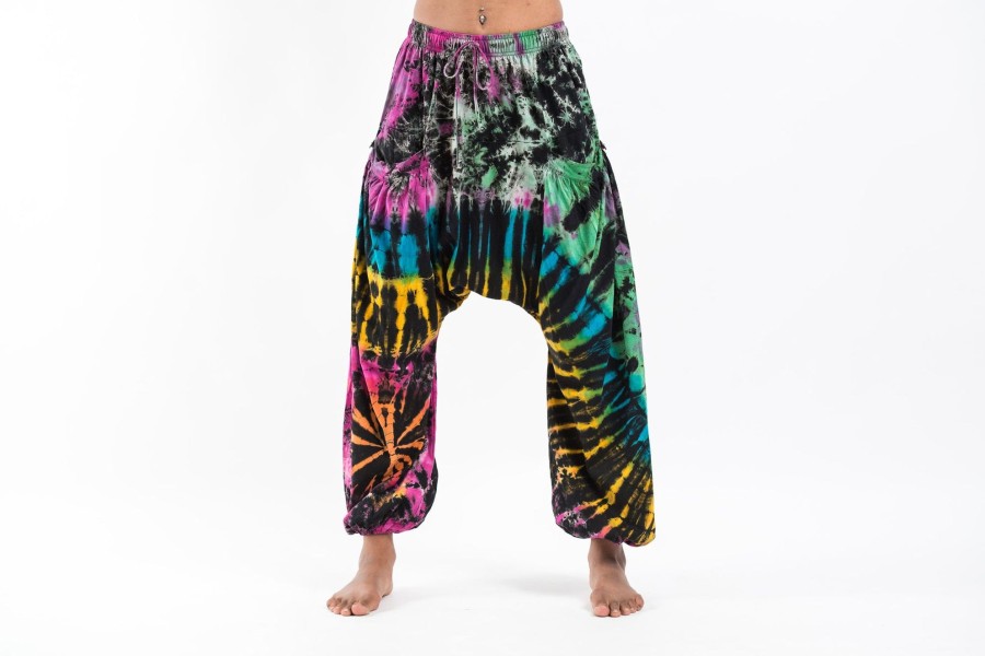 Women HaremPants | Tie Dye Cotton Women Harem Pants In Festival Black