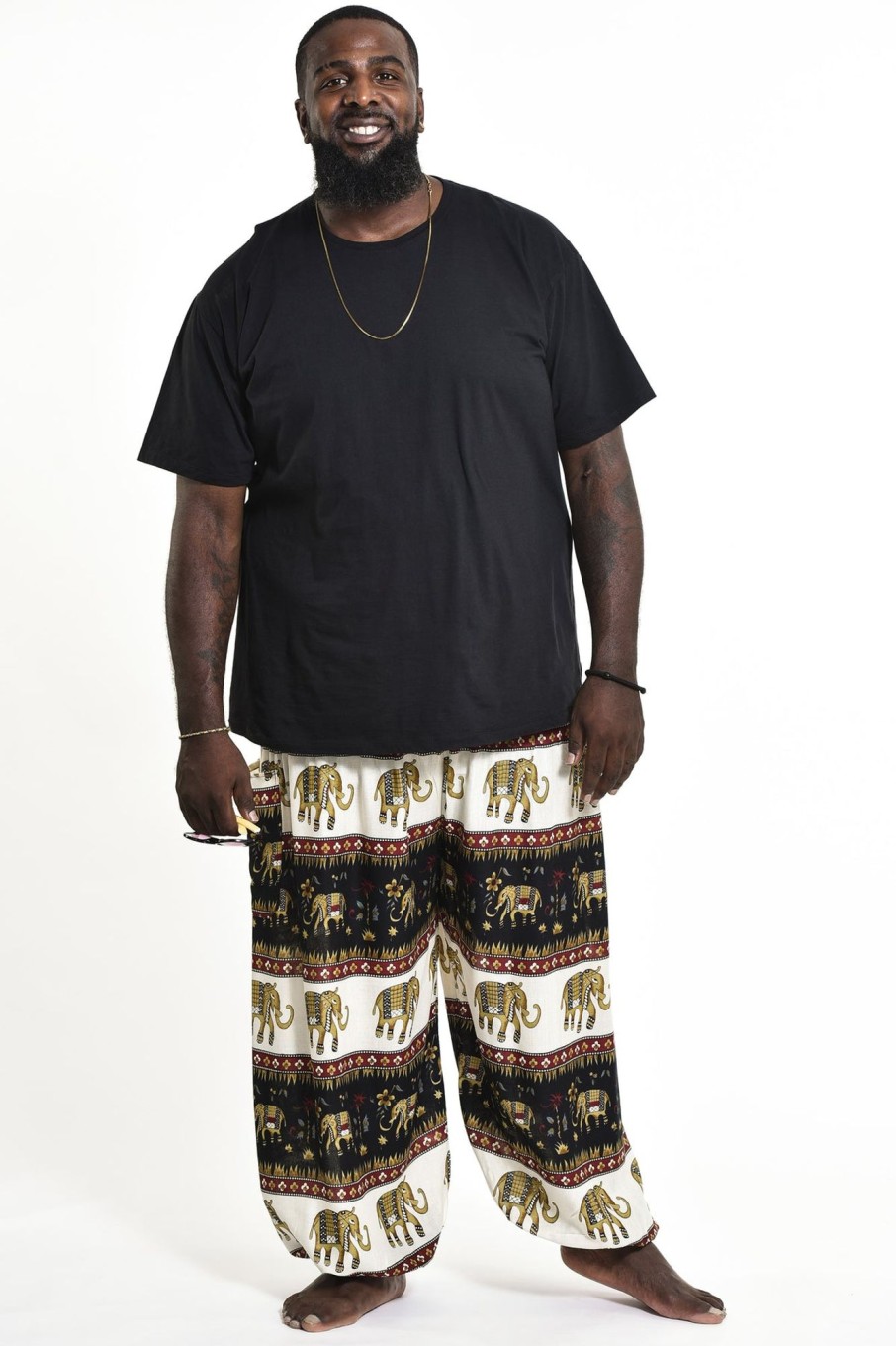 Plus Size HaremPants | Plus Size Elephant Bliss Men'S Elephant Pants In Black