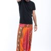 Men HaremPants | Tribal Chakras Drop Crotch Men'S Harem Pants In Orange