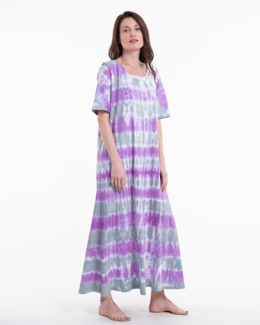 Women HaremPants | Tie Dye Loose Midi Dress In Purple