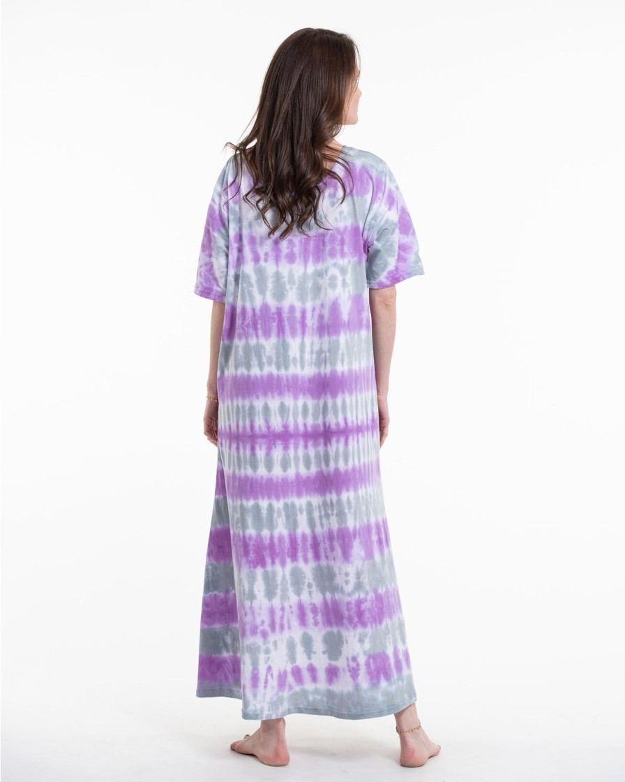 Women HaremPants | Tie Dye Loose Midi Dress In Purple