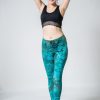 Women HaremPants | Marble Tie Dye Cotton Leggings In Turquoise