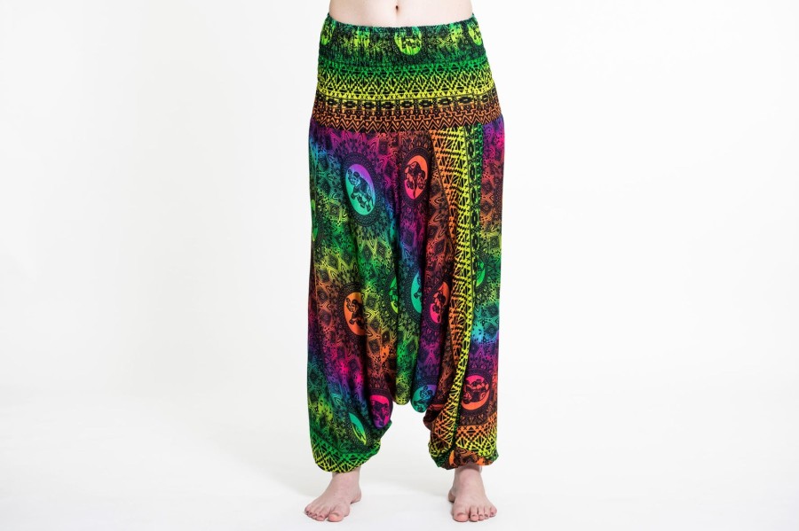 Women HaremPants | Rainbow Elephant 2-In-1 Jumpsuit Elephant Pants In Green