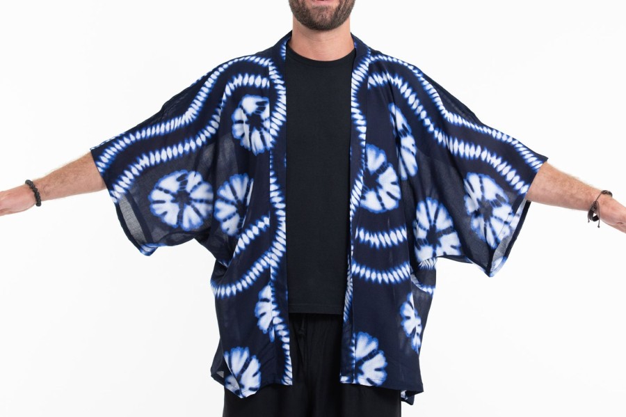 Plus Size HaremPants | Tie Dye Kimono Cardigan In Indigo