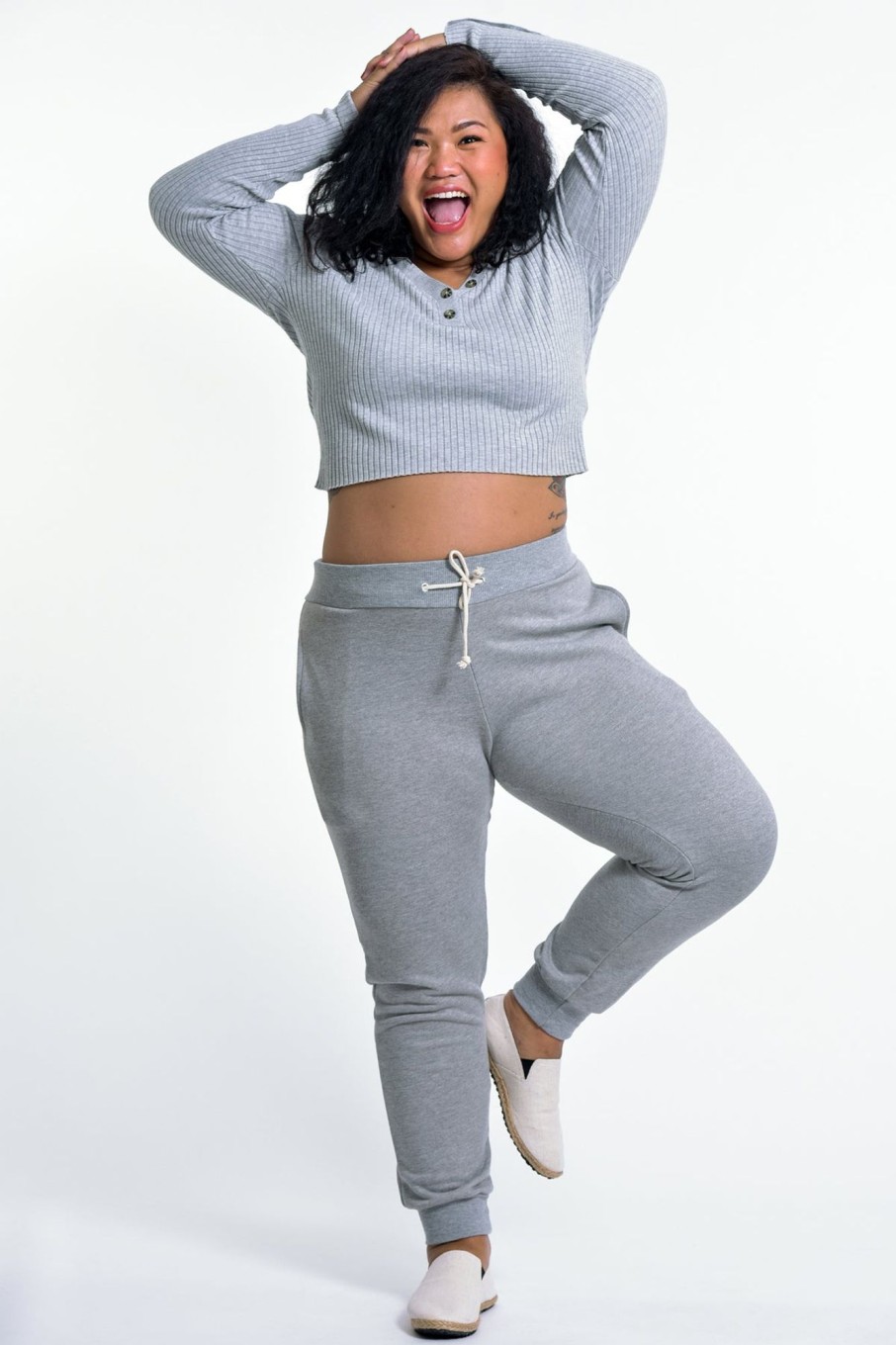 Women HaremPants | Women'S Terry Pants With Aztec Pockets In Gray