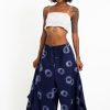 Women HaremPants | Circles Women'S Cotton Palazzo Pants In Navy