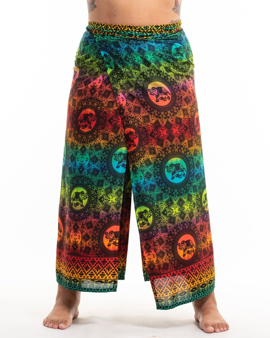 Plus Size HaremPants | Plus Size Rainbow Elephant Wrap Palazzo Style Elephant Pants In Orange