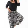 Women HaremPants | Plus Size Imperial Elephant 2-In-1 Jumpsuit Elephant Pants In Black