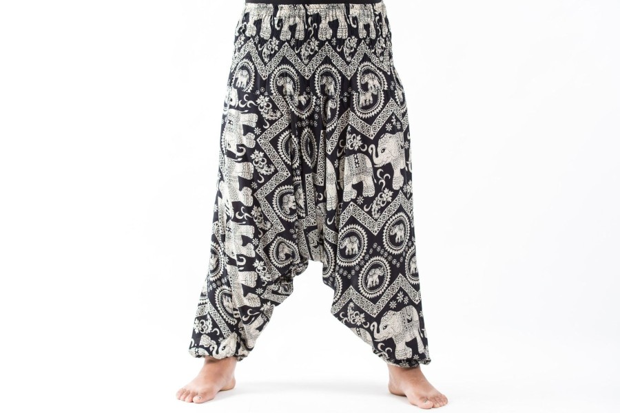 Women HaremPants | Plus Size Imperial Elephant 2-In-1 Jumpsuit Elephant Pants In Black